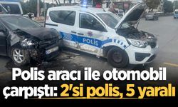 Adapazarı'nda polis aracı ile otomobil çarpıştı: 2'si polis, 5 yaralı