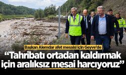 Başkan Alemdar afet mesaisi için Geyve'de: “Tahribatı ortadan kaldırmak için aralıksız mesai harcıyoruz”