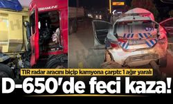D-650'de feci kaza! Kontrolden çıkan TIR radar aracını biçip akaryakıt istasyonunda kamyona çarptı: 1 ağır yaralı