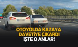 Otoyol üzerinde tehlikeli hareketler kameraya yansıdı
