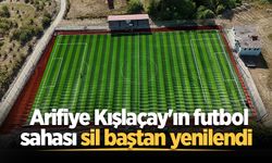 Arifiye Kışlaçay'ın futbol sahası sil baştan yenilendi