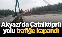 Akyazı'da Çatalköprü yolu trafiğe kapandı