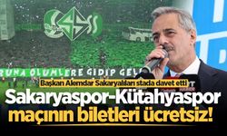 Sakaryaspor-Kütahyaspor maçının biletleri ücretsiz! Başkan Alemdar Sakaryalıları stada davet etti