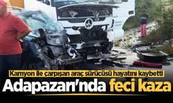 Kamyon ile çarpışan hafif ticari araç sürücüsü hayatını kaybetti