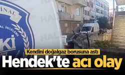 Hendek'te acı olay: Kendini doğalgaz borusuna astı