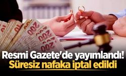 AYM'nin süresiz nafakayı iptal eden kararı Resmi Gazete'de