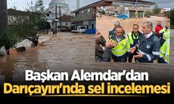 Başkan Alemdar'dan Darıçayırı'nda sel incelemesi