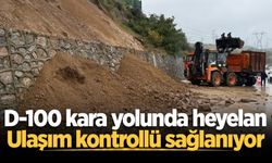 D-100 kara yolunda heyelan: Ulaşım kontrollü sağlanıyor