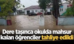 Akyazı'da Yağcılar Deresi taştı, okulda mahsur kalan öğrenciler tahliye edildi