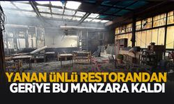 Ünlü restorandaki yangın havadan görüntülendi