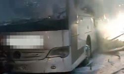 TEM'de yolcu otobüsünde yangın