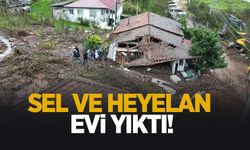 Sakarya'da sel ve heyelan bir evi yıktı