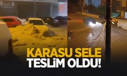 Karasu'da sel! Adapazarı yolu kapandı; Mahsur kalanlar var