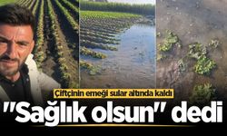 Çiftçinin emeği sular altında kaldı: "Sağlık olsun" dedi