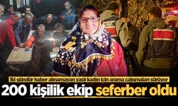 İki gündür haber alınamayan yaşlı kadın için 200 kişilik ekip seferber oldu