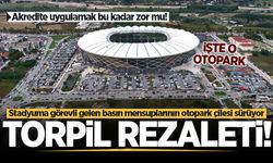 Yeni Sakarya Atatürk Stadyumu'na görevli gelen basın mensuplarının otopark çilesi sürüyor