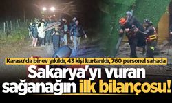 Sakarya'yı vuran sağanağın ilk bilançosu! Mahsur kalan 43 kişi kurtarıldı, 760 personel sahada