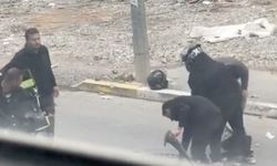 Yola savrulan motokurye hastanelik oldu