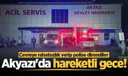 Akyazı'da hareketli gece! Çevreye rahatsızlık verip polise direnen 2 kişi gözaltına alındı