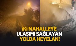 Şerefiye ile Merkez Yeniköy yolunda heyelan