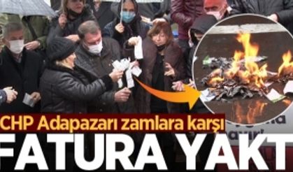 CHP Adapazarı zamlara karşı fatura yaktı