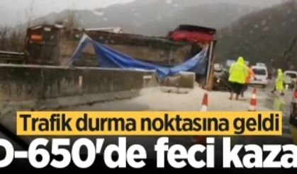 D-650'de feci kaza! Trafik durma noktasına geldi