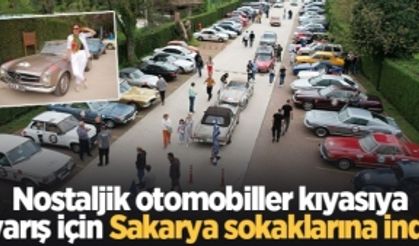 Nostaljik otomobiller kıyasıya yarış için Sakarya sokaklarına indi