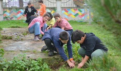 Öğrenciler Filistinli şehit çocuklar anısına fidan dikti