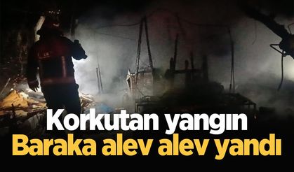 Korkutan yangın: Baraka alev alev yandı