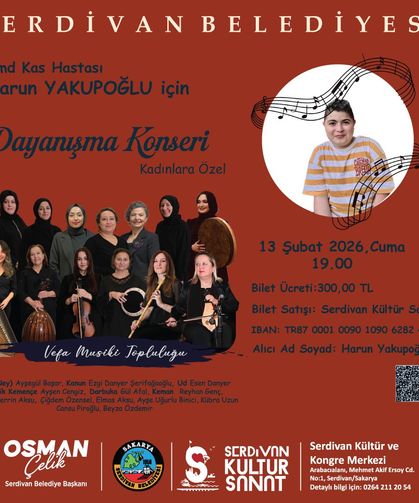 Serdivan’da DMD hastası Harun için dayanışma konseri