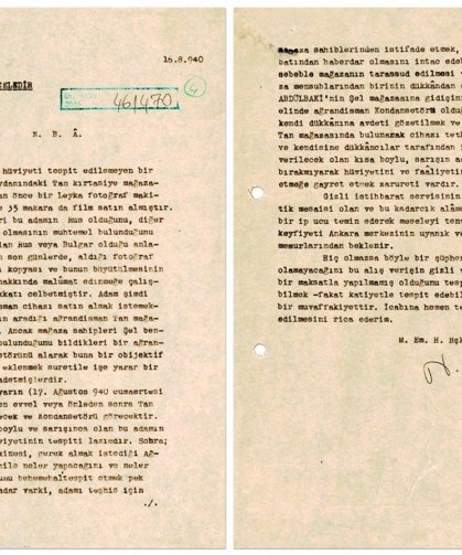 MİT’ten 1940 tarihli "acele" ibareli şüpheli takibi belgesi paylaşıldı