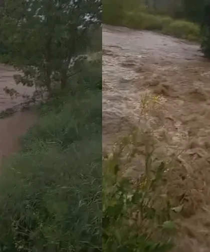 Akyazı'da yağış sonrası Yağcılar Deresi taşma noktasına geldi