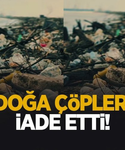Karadeniz'de fırtına sonrası sahilde çöp temizliği