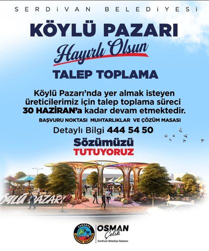 Köylü Pazarı başvurularında süre uzatıldı