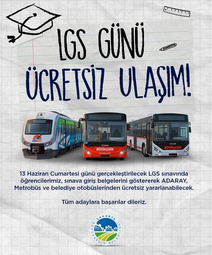 Büyükşehir'den LGS'ye girecek öğrencilere ücretsiz ulaşım desteği