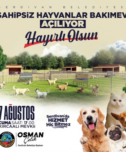 Serdivan'da Sahipsiz Hayvanlar Bakımevi hizmete açılıyor