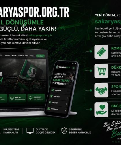 Sakaryaspor'a destek olmak artık çok daha kolay! Tüm işlemler dijital ortama taşındı