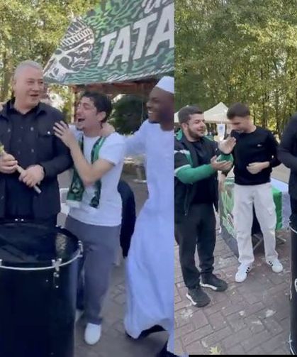 Başkan Çelik gençlerle aynı ritimde: Davula vurdu, marşa eşlik etti