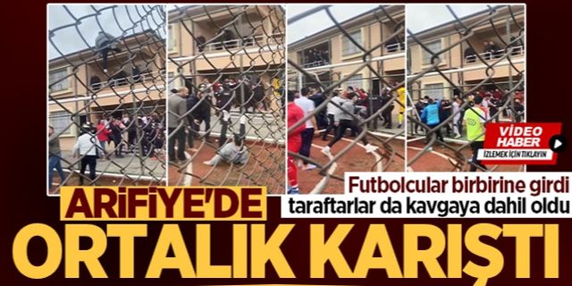Arifiye'de ortalık karıştı: Futbolcular birbirine girdi!
