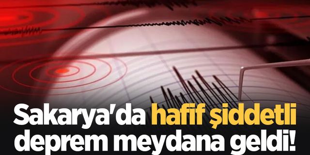 Sakarya'da hafif şiddetli deprem meydana geldi!