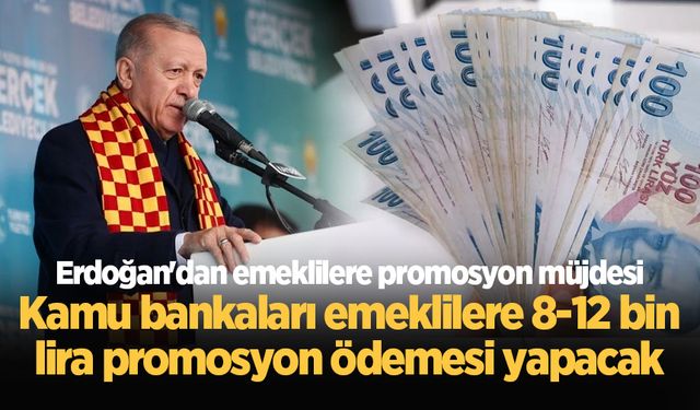 Cumhurbaşkanı Erdoğan: Kamu bankaları emeklilere 8-12 bin lira promosyon ödemesi yapacak
