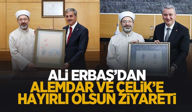 Ali Erbaş'dan Yusuf Alemdar ve Osman Çelik'e ziyaret