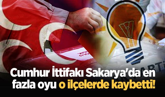 Cumhur İttifakı Sakarya'da en fazla oyu o ilçelerde kaybetti!