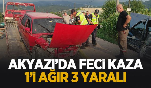 İki otomobil çarpıştı: 1'i ağır 3 yaralı