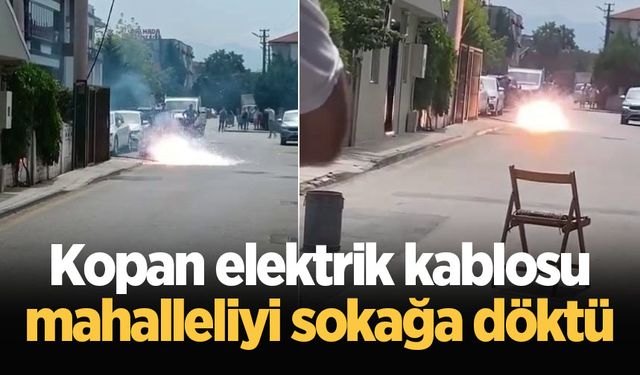 Kopan elektrik kablosu mahalleliyi sokağa döktü