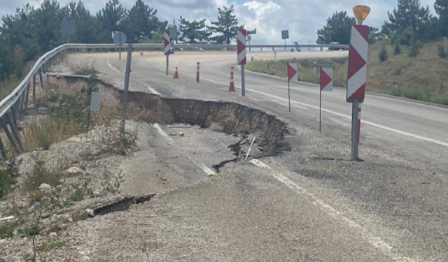 Göynük’te geçen yıl çöken yol yapılmayı bekliyor