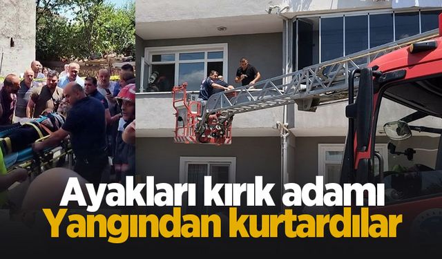 Ayakları kırık olduğu için evden çıkamadı, ekipler kurtardı