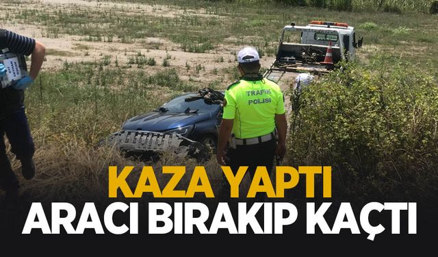 Kaza yaptı aracı bırakıp kaçtı