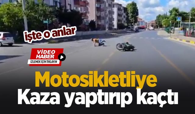 Motosikletliye böyle kaza yaptırdı