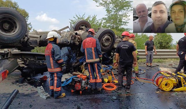 Kazada ölen baba, oğlu ve gelini toprağa verildi